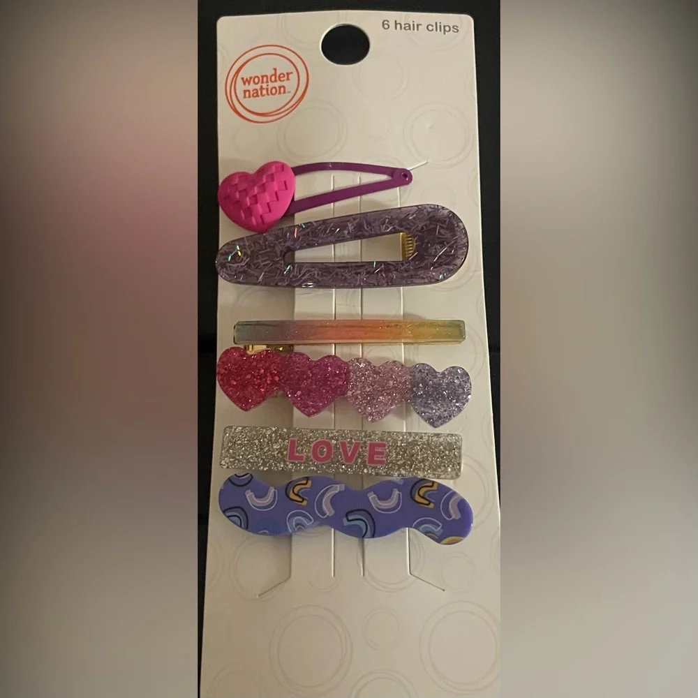 🔴 3/$12 Wonder Nation Colorful‎ Hair Clips Set! NEW!